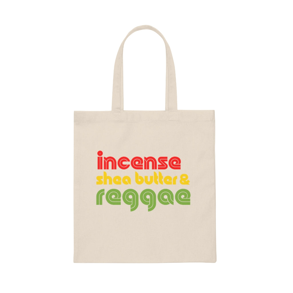 Incense, Shea Butter, and Reggae Canvas Tote Bag
